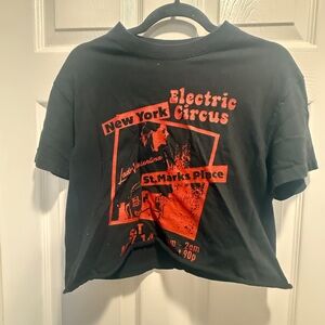 Brandy Melville Black Tee with Red Graphic